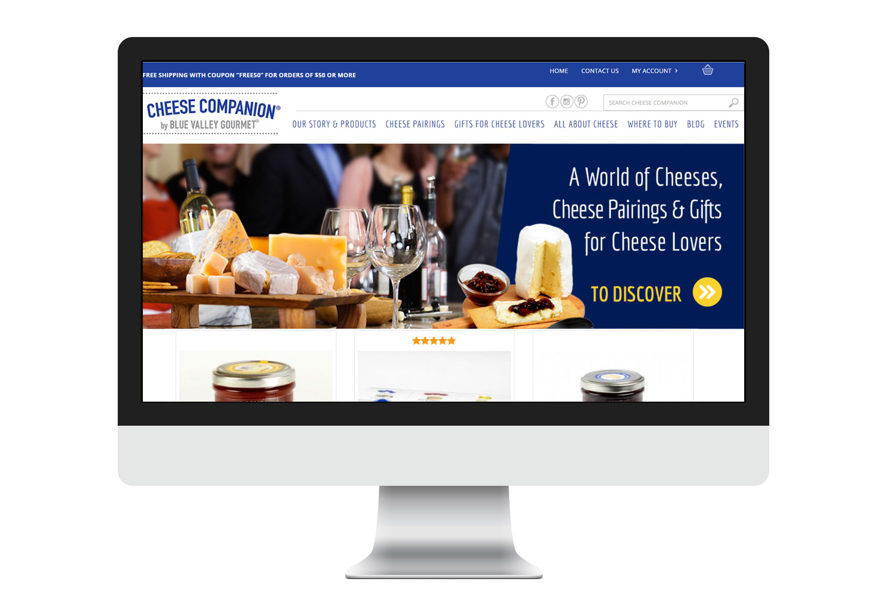 Cheese Companions responsive website ecommerce