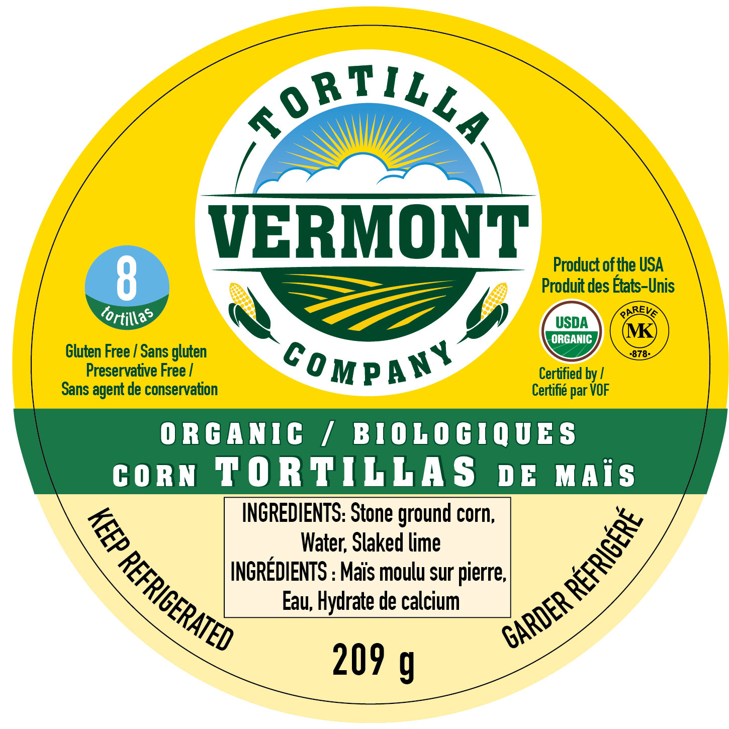 Vermont Tortilla Canadian Labeling