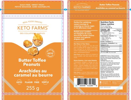 Keto Farms Snacks' Canadian Packaging